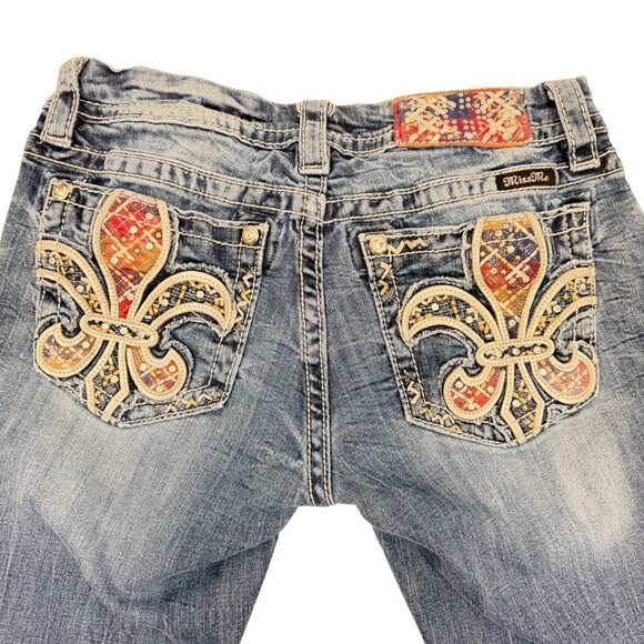 Miss Me Jeans Signature Boot (JE84628R) - Size 28 - Fleur De Lis Pockets - - Picture 10 of 13